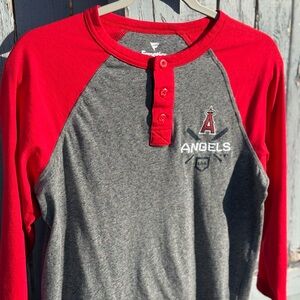 Los Angeles Angels Shirt Men’s Medium MLB Baseball Fanatics Red and Gray Tee